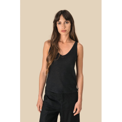 Top em linho de senhora